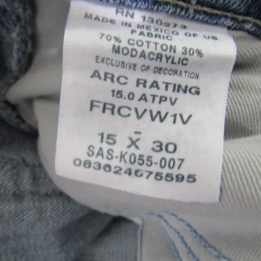 Wrangler Cool Vantage‎ FR Straight Distressed Wash Blue Jeans